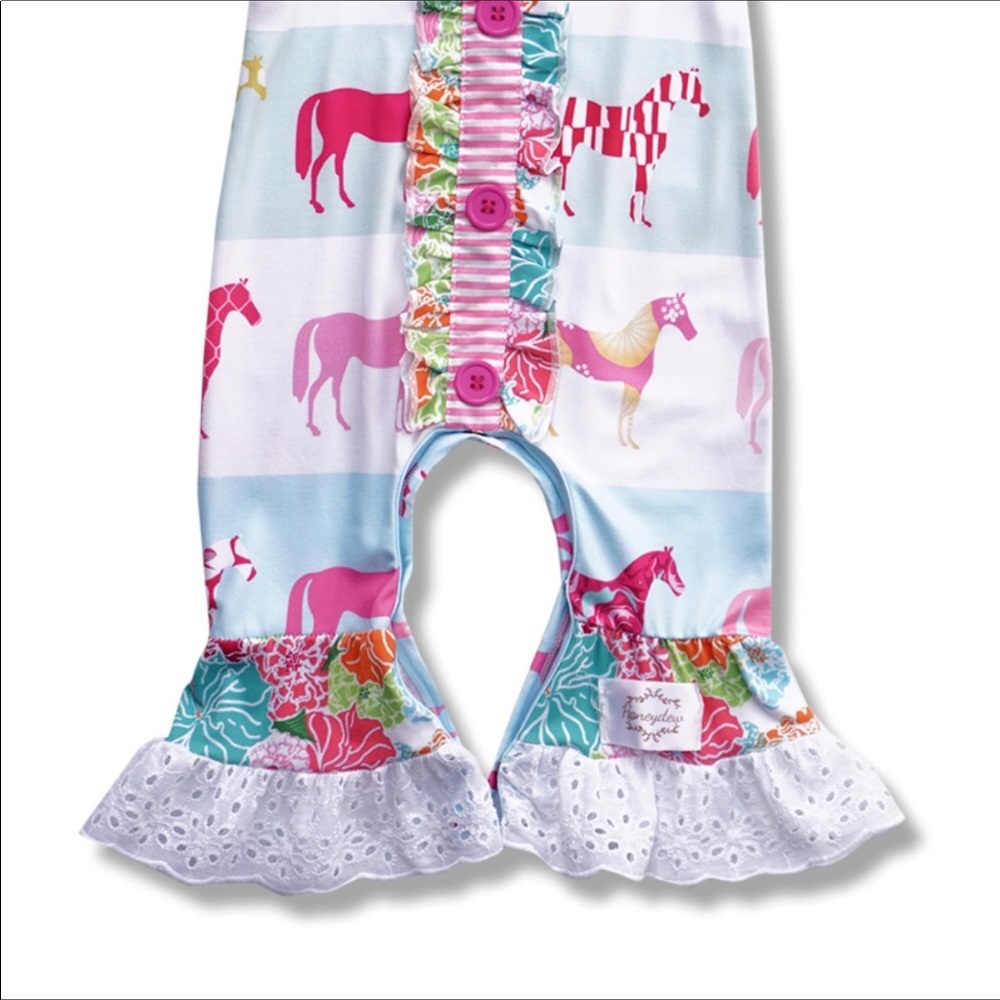 🦓💘JUST IN💘🦓🆕Pink & Baby Blue Zebra Romper! - Picture 2 of 2